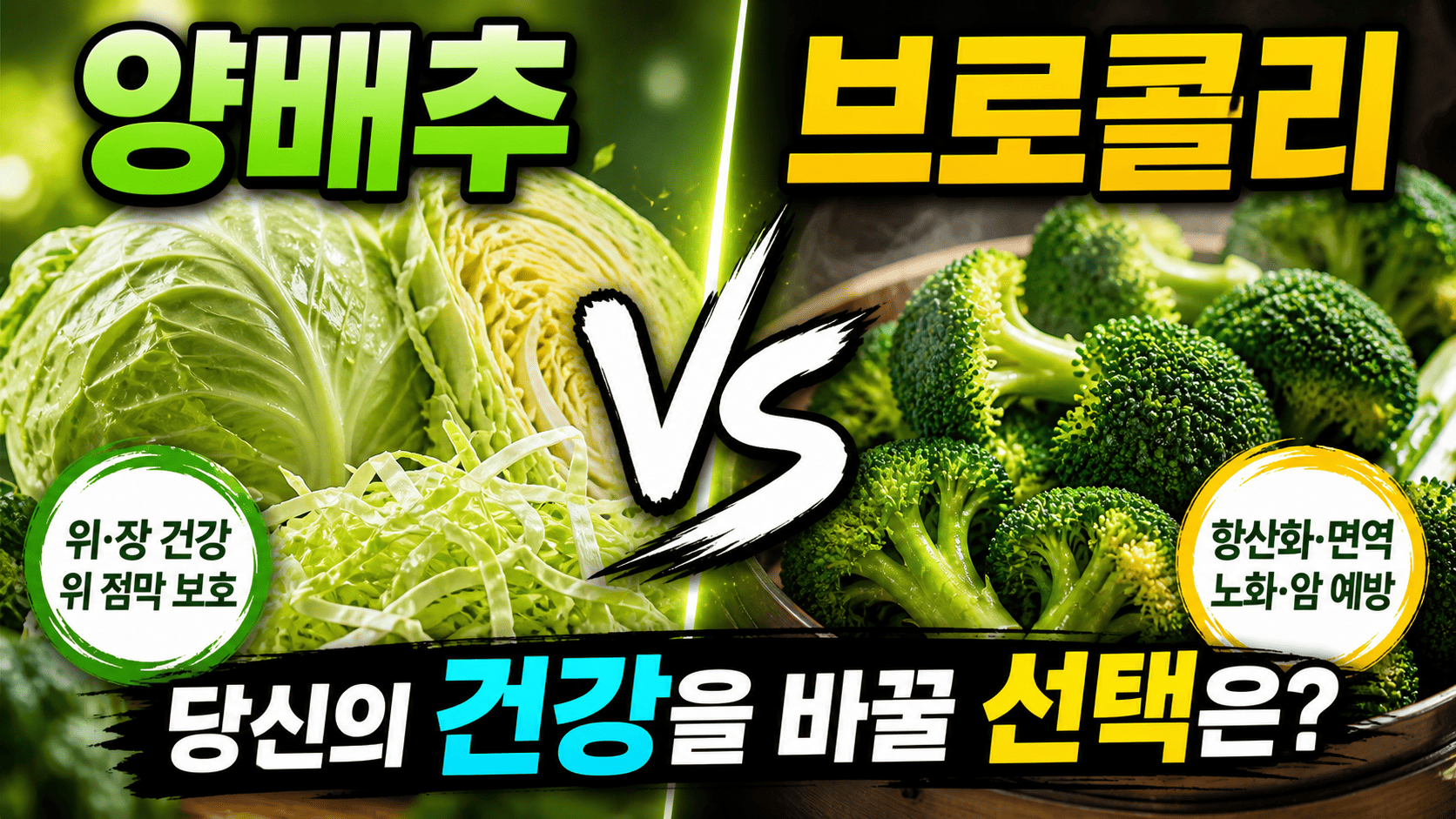 양배추와 브로콜리 (영양, 효능, 비교)