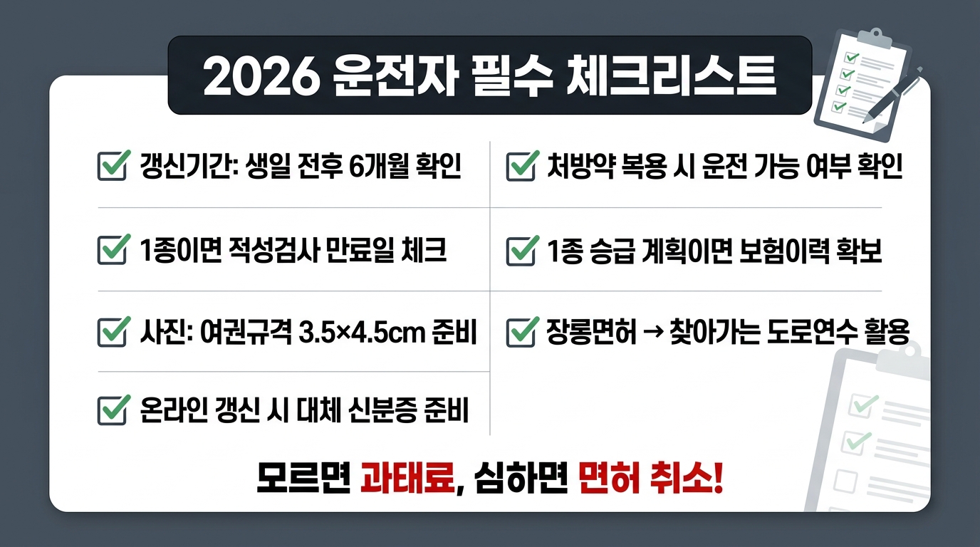 2026년 운전면허 갱신 운전자 필수 체크리스트