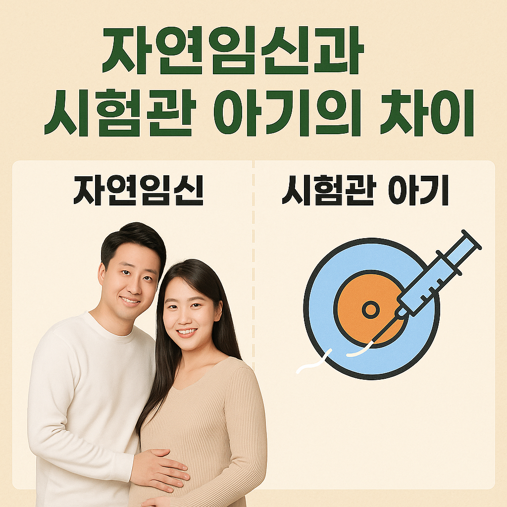 자연임신과 시험관 아기의 차이 이미지