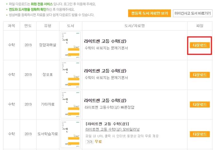 라이트 쎈 고등 수학 상 답지 라이트 쎈 고등 수학 상 답지