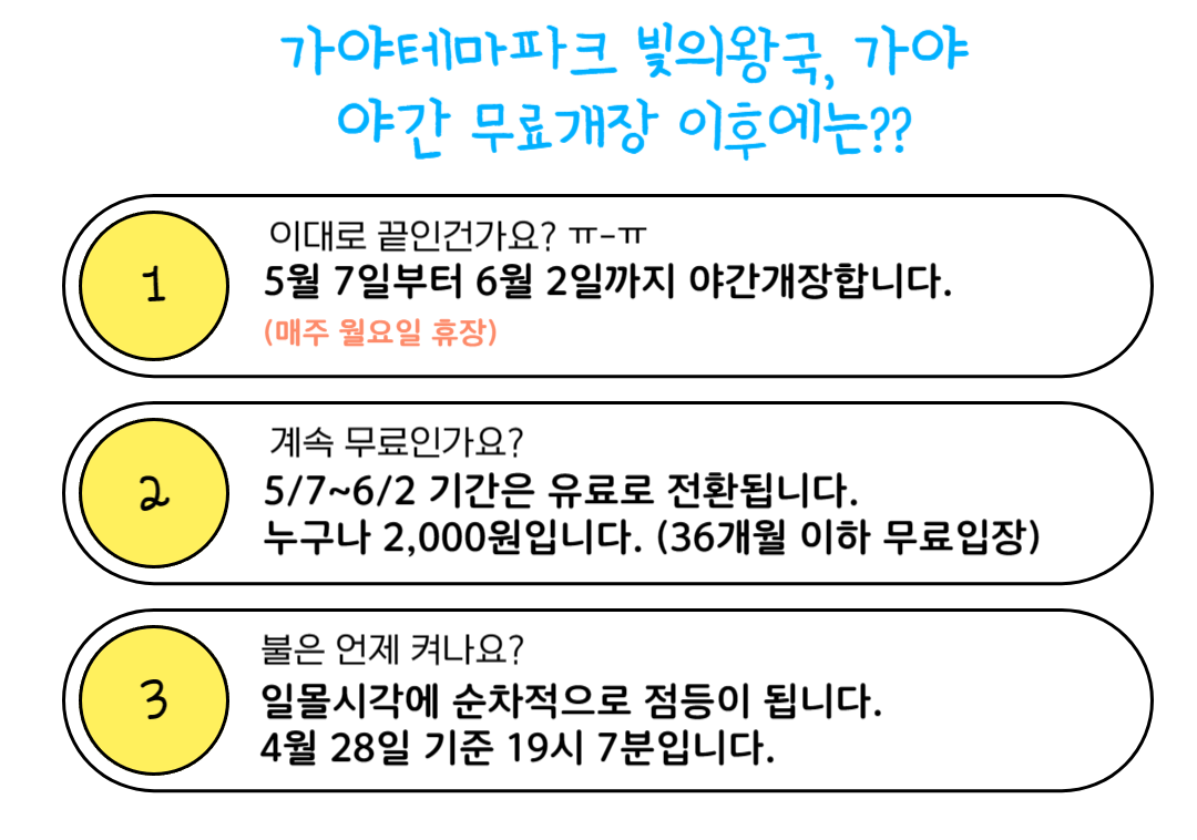 빛의 왕국 야간개장
