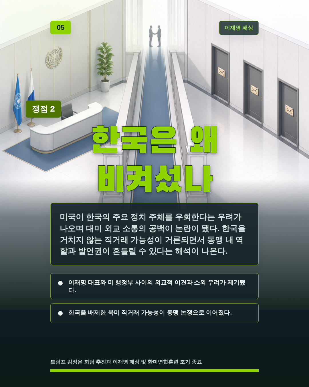 한국은 왜 비켜섰나