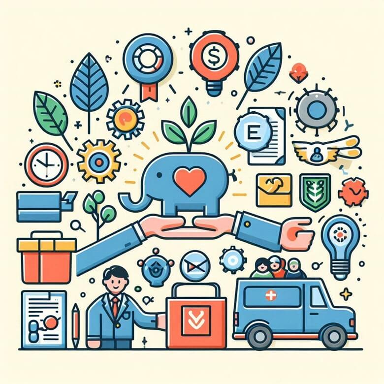 청년창업지원사업을 주제로 한 일러스트 이미지