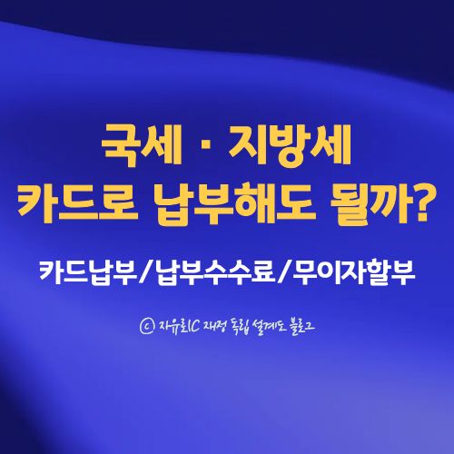 2025 국세·지방세 차이 완전 정리|카드납부·할부수수료·납부 팁 총정리