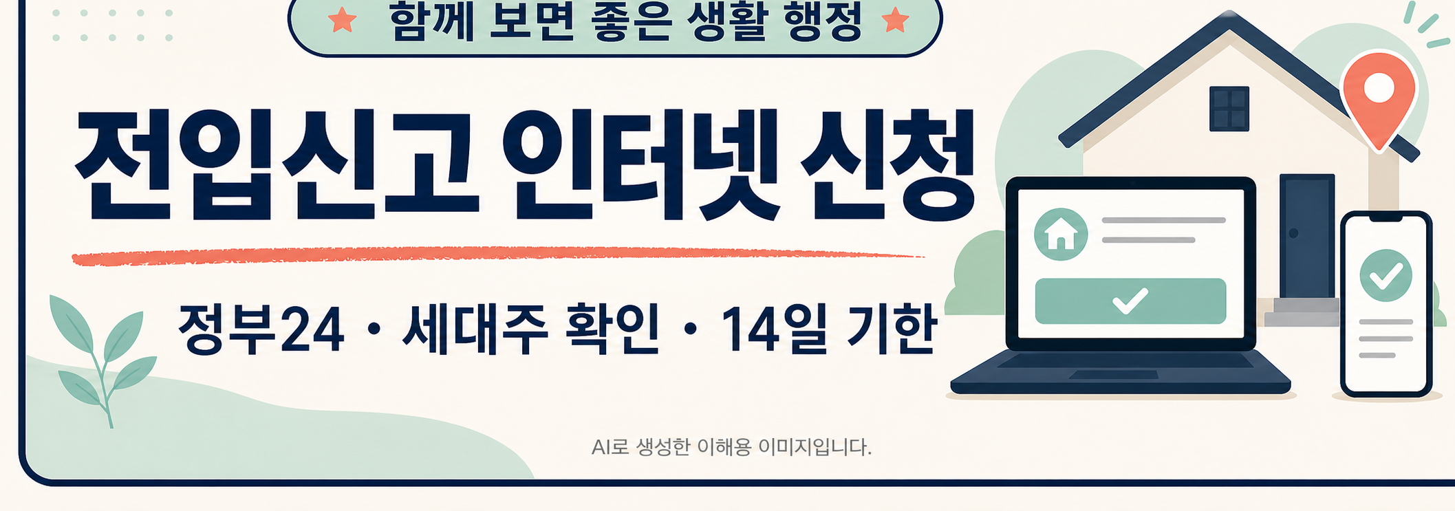 전입신고 인터넷 신청 안내 미니 포스터