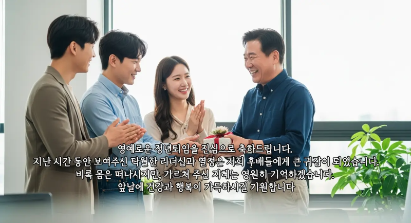 직장 상사 정년퇴임 축하 직원