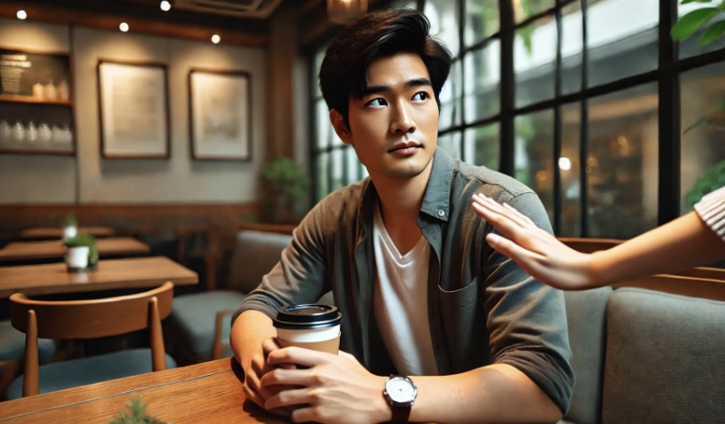 불편한 관계 속에서 고민하는 사람