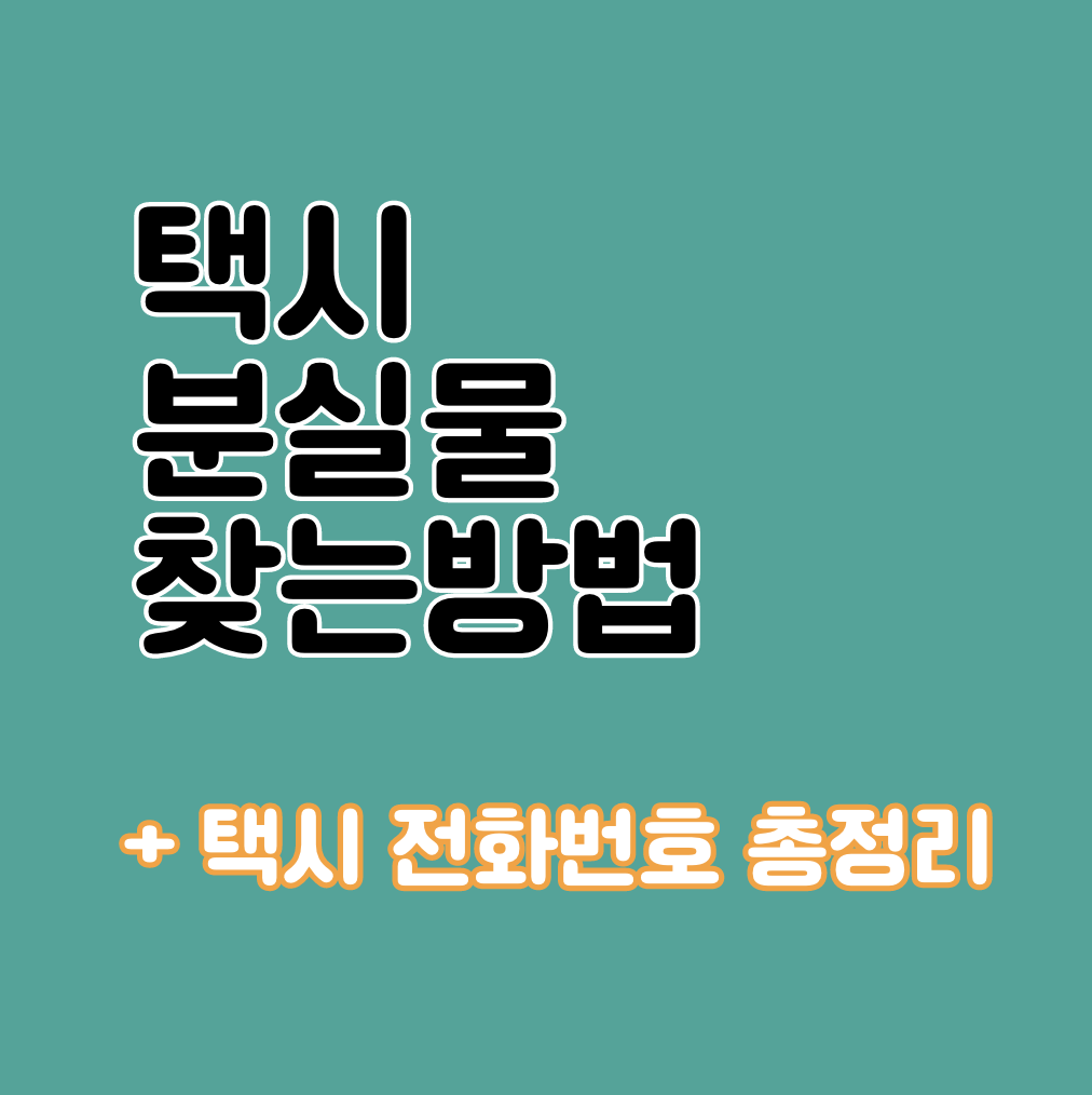 택시 분실물 찾는방법