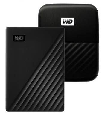 WD My Passport 휴대용 외장하드 + 파우치, 5TB, 블랙