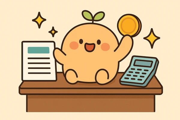 부가세 환급금과 웃는 표정 그림