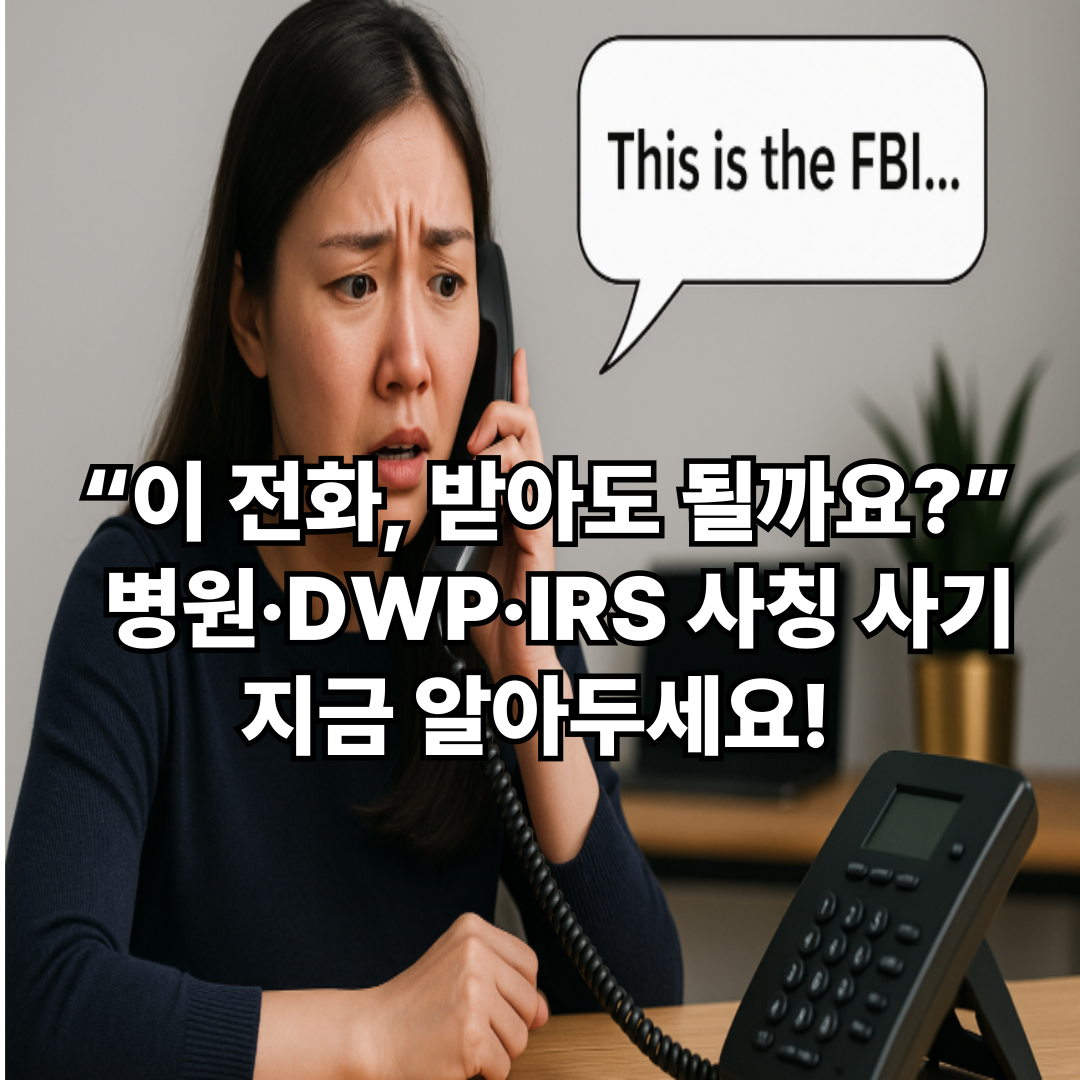 스팸 전화를 받고 당황하는 모습 이미지