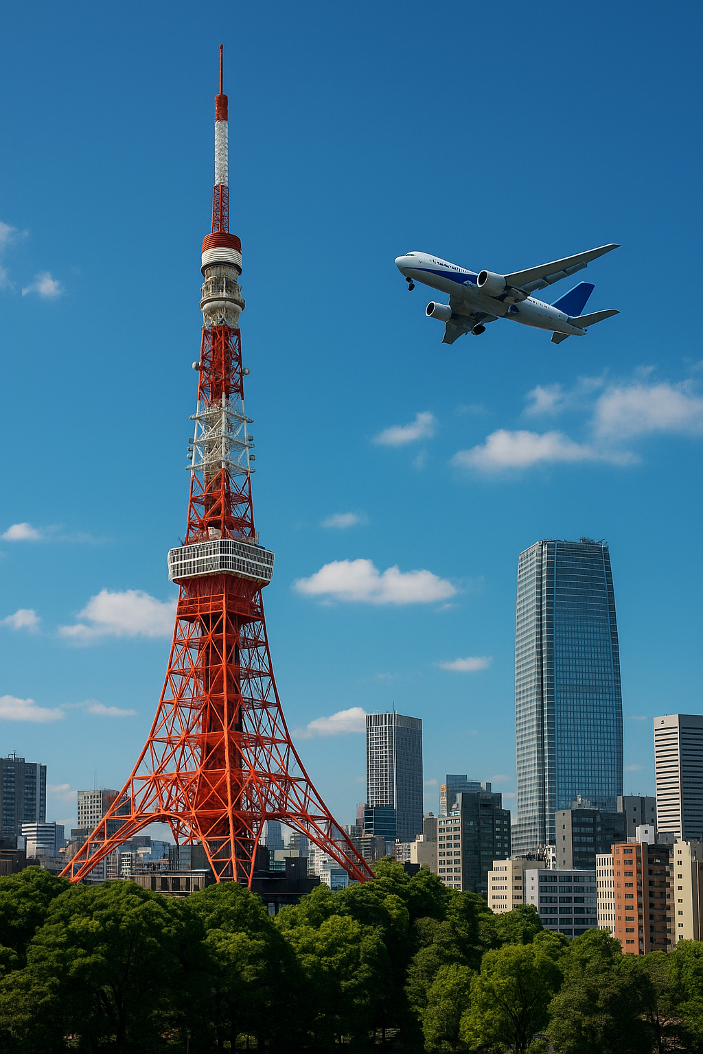 비행기. 방송국탑