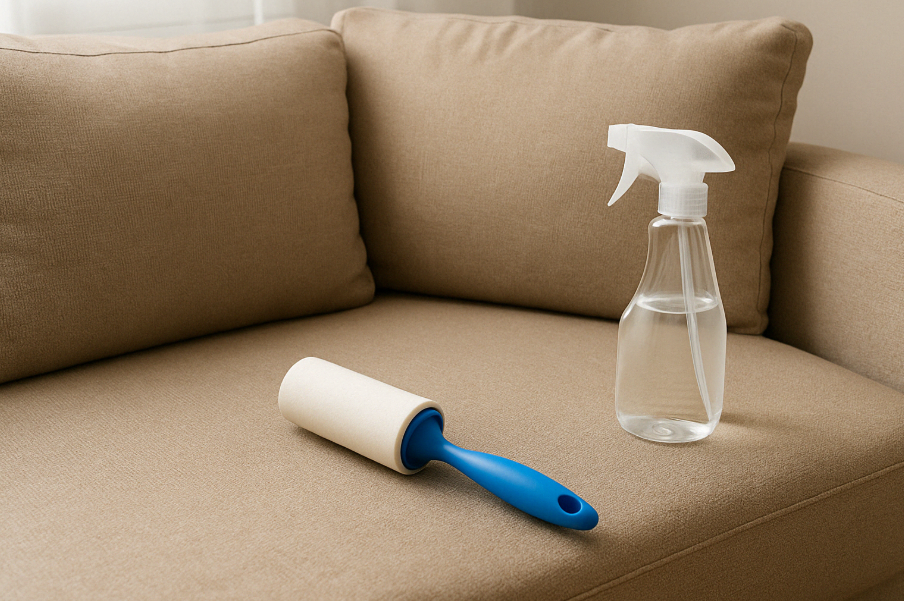 천으로 된 소파 오염 제거 &amp; 탈취법