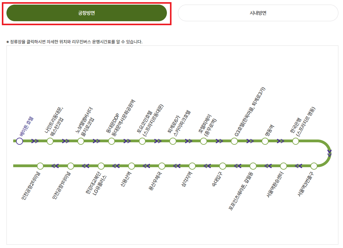 인천공항-리무진버스-노선