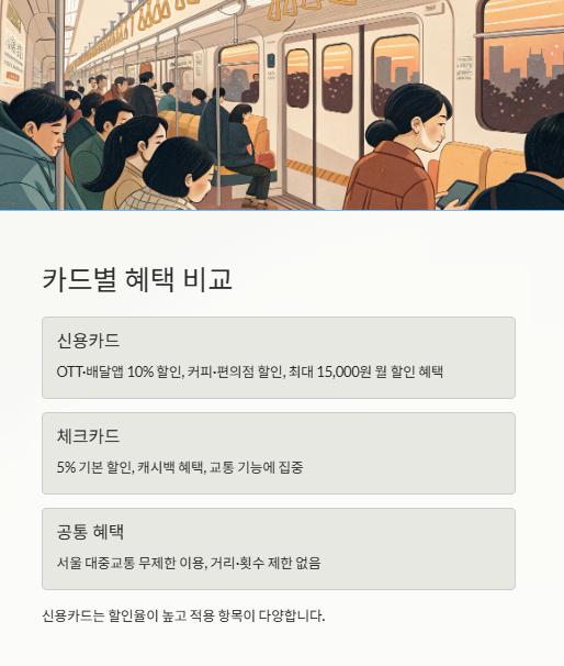 카드별 혜택 비교