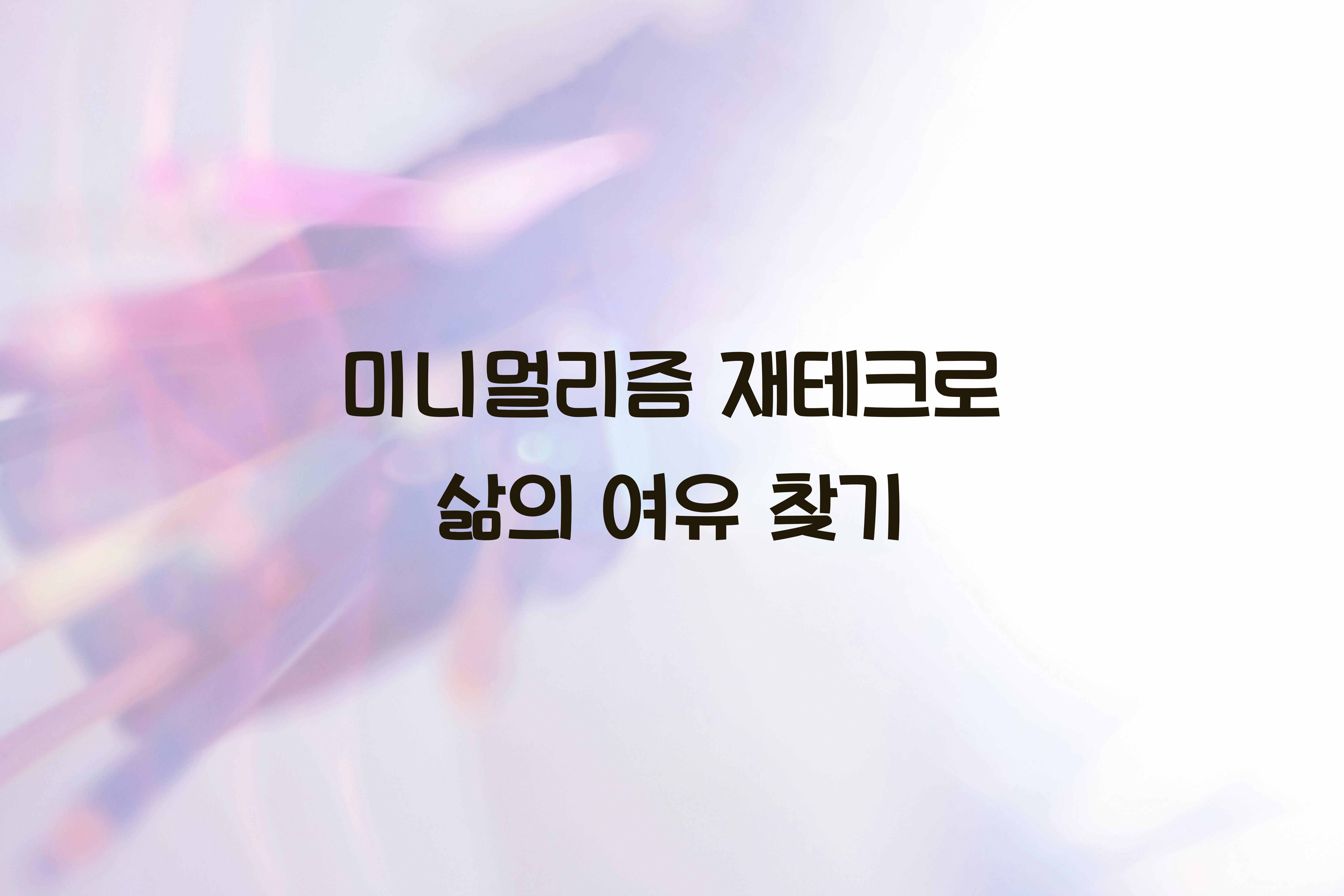 미니멀리즘 재테크