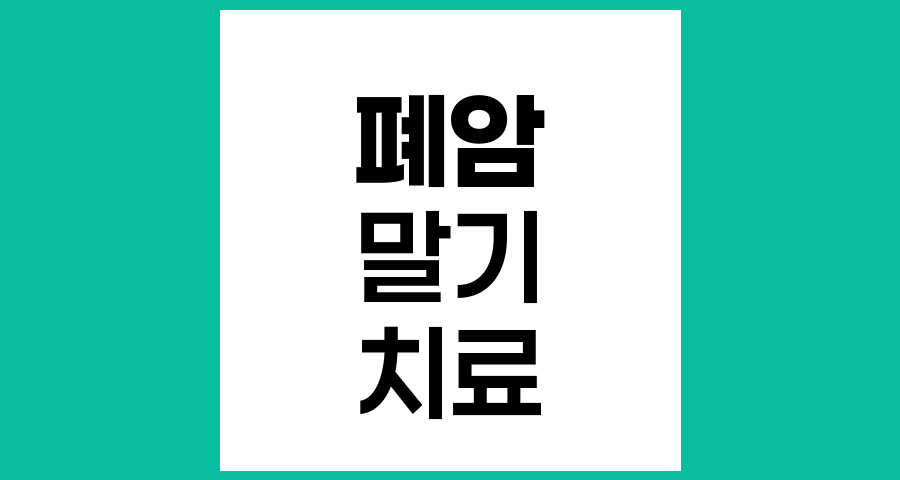 폐암 말기 노인 환자를 위한 맞춤형 치료 접근법