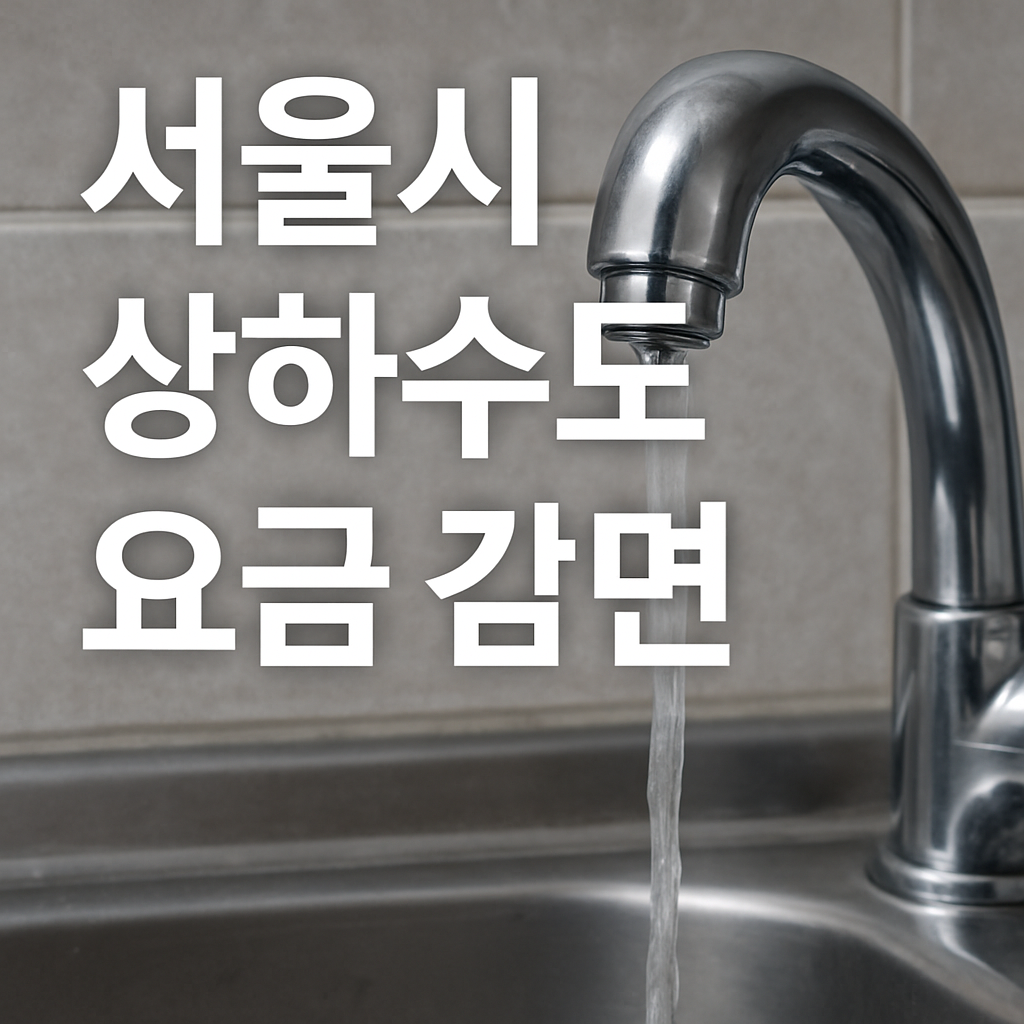 2025년 서울시 수도요금 감면 받는 법