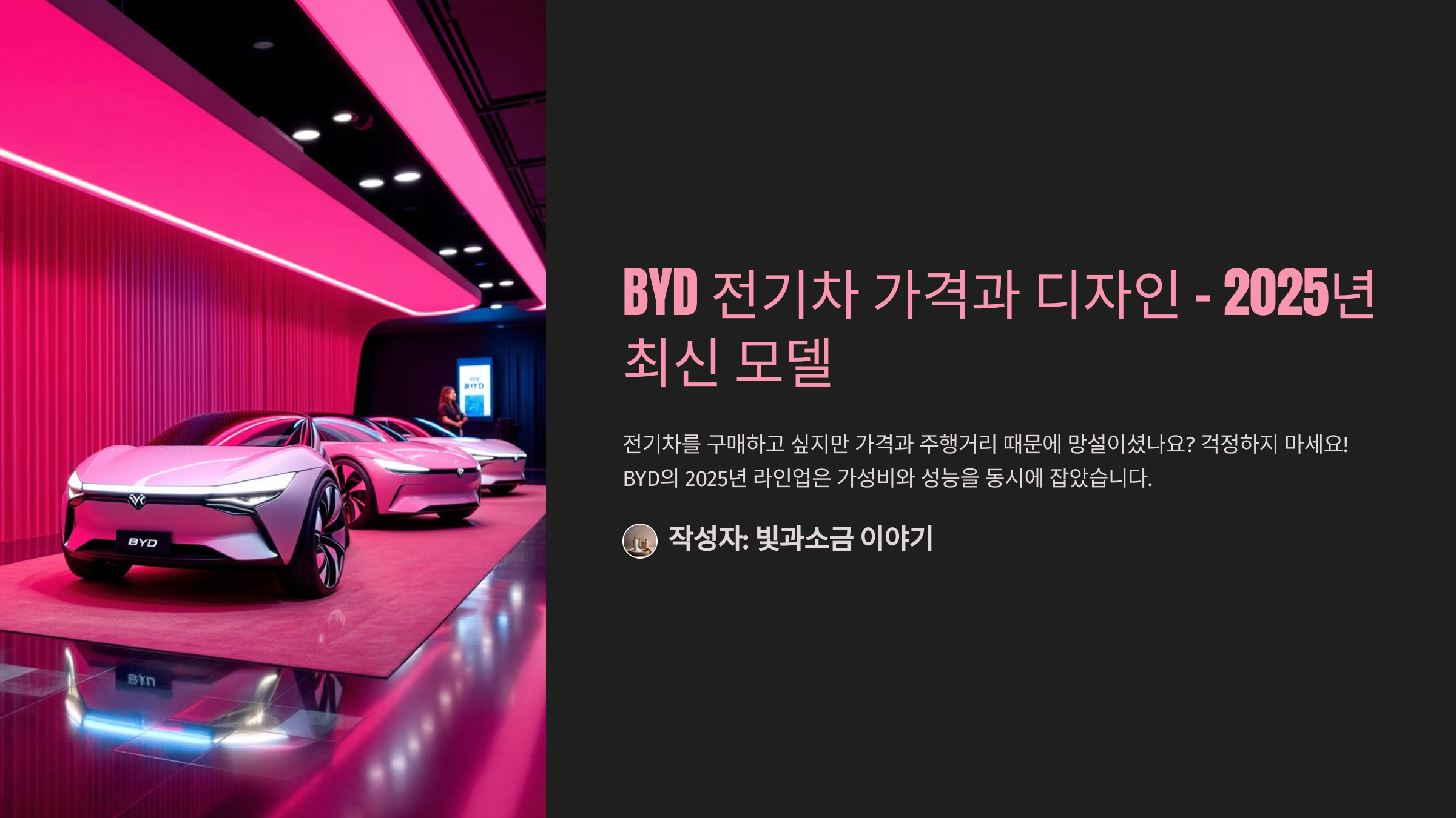 BYD 전기차 가격과 디자인 - 2025년 최신 모델