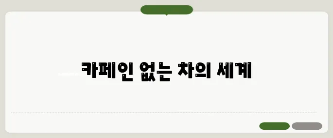 카페인 없는 차 종류와 효능