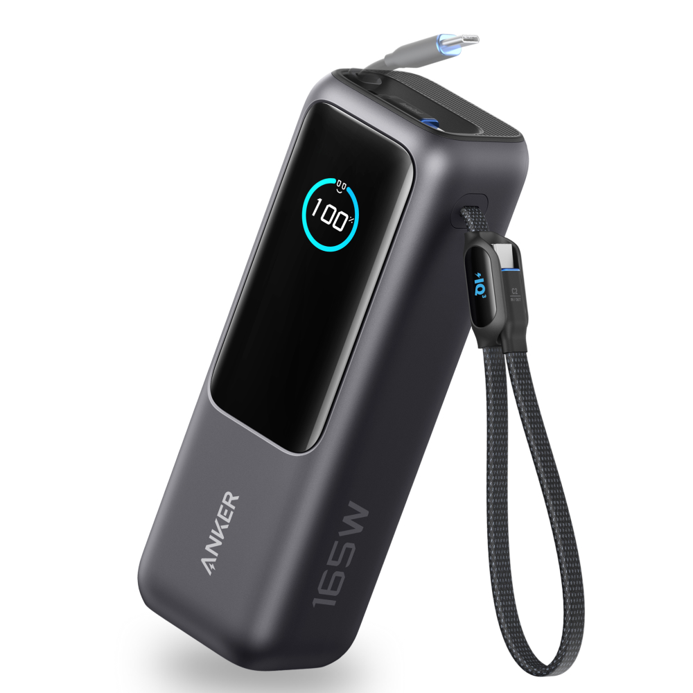 앤커 랩탑 파워뱅크 25000mAh 165W 보조배터리 고속충전 대용량 노트북 C타입 케이블 일체형, 블랙,