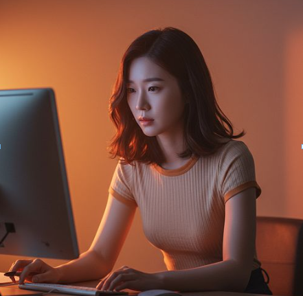 차전자피의 효능과 먹는법에 대해 검색하는 여성 모습 2