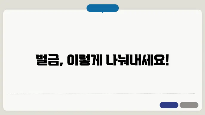 벌금 분납 유용한 팁