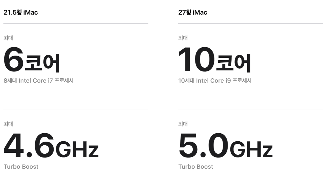 아이맥-제품-스팩-비교-자료