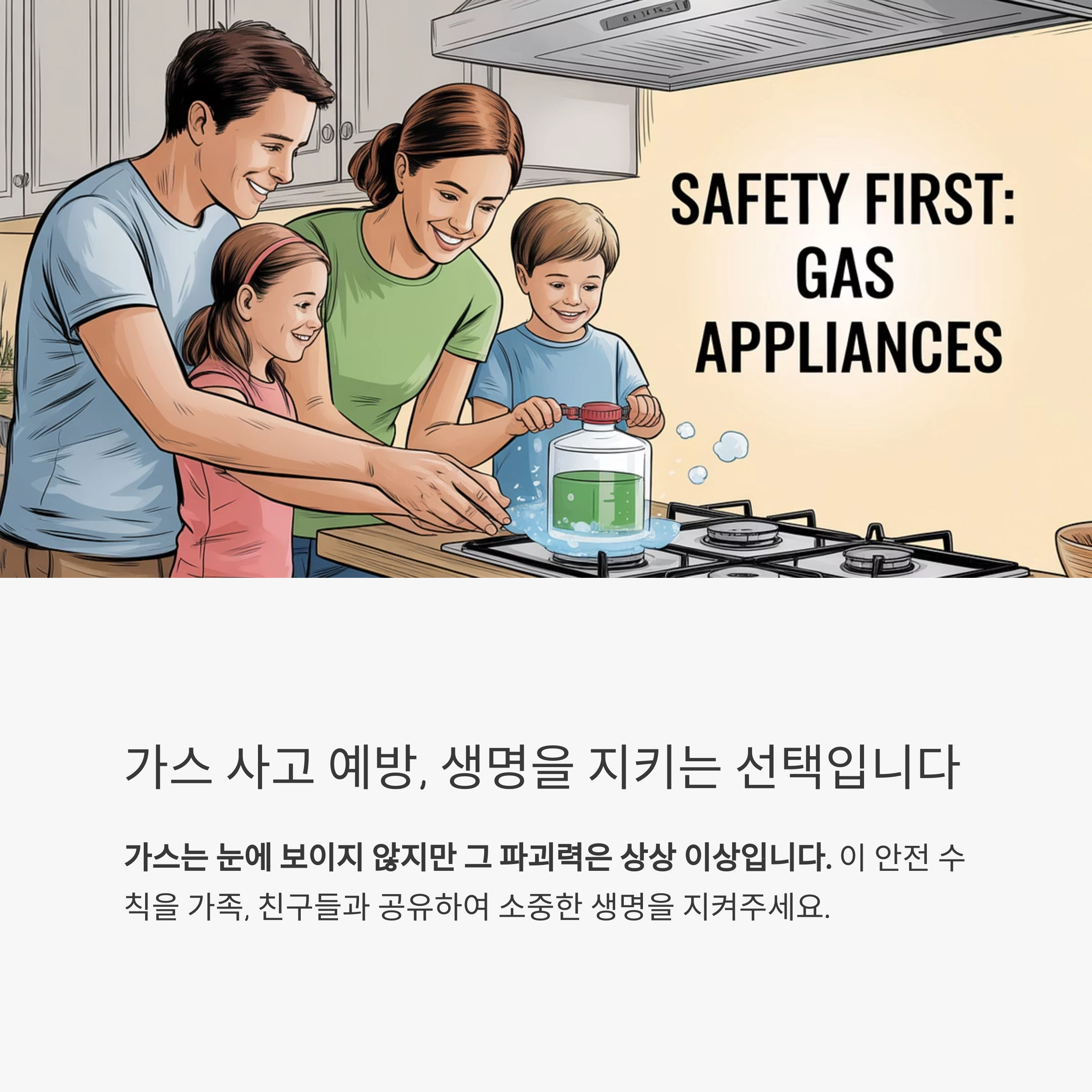 가스냄새가 날 때는 절대 불을 켜지 마세요! 생명을 지키는 안전 수칙