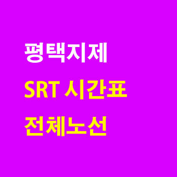 평택지제 SRT 노선 기차 시간표 정차역 최종정리