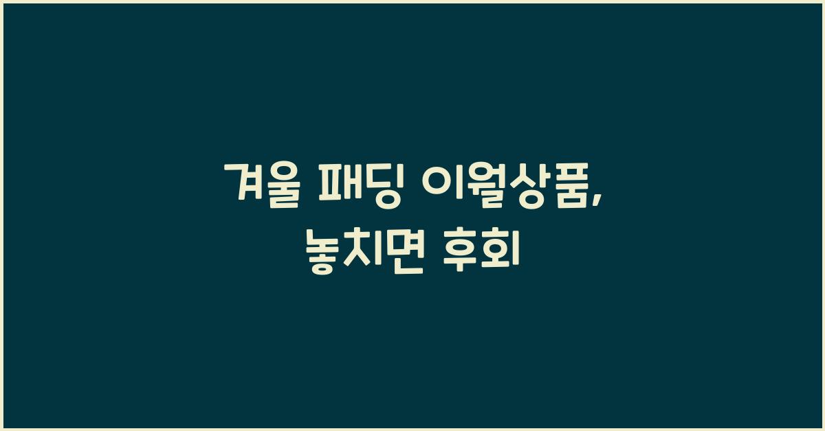 겨울 패딩 이월상품