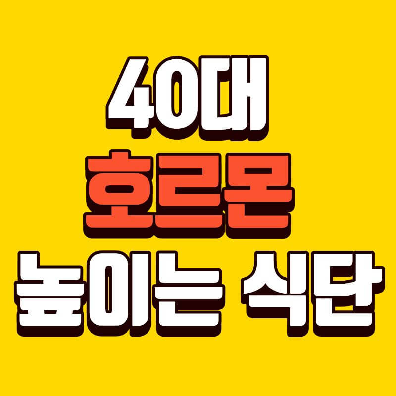 40대 호르몬 높이는 식단