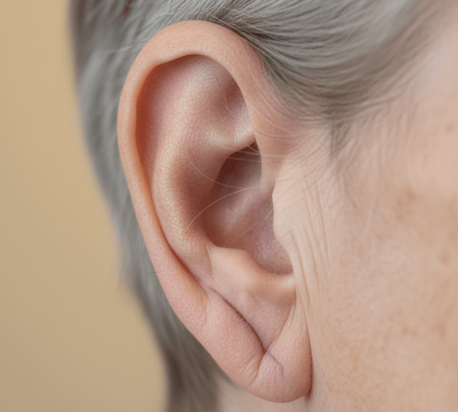 귓불, 귀, 귓불주름, 노인, 흰머리
