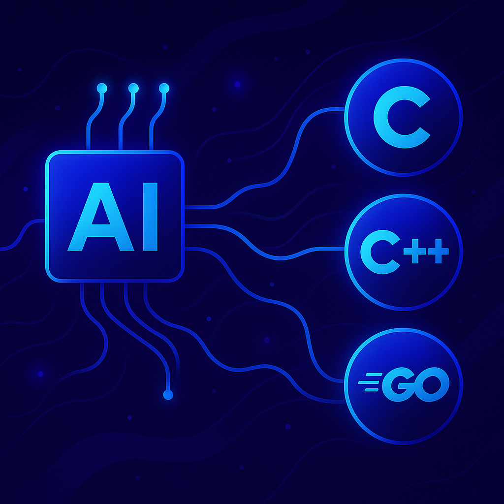 AI 시대의 컴파일 언어들이 미래의 흐름 속에서 유기적으로 연결되는 모습