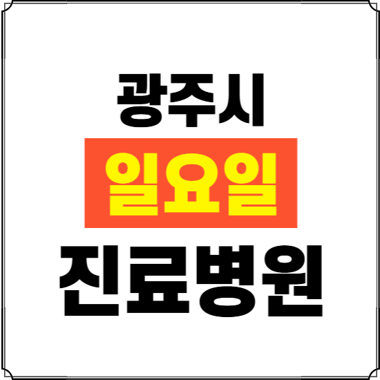 광주시 일요일 진료병원 찾기 ❘ 24시 휴일 주말 응급 야간 심야 문여는 병원