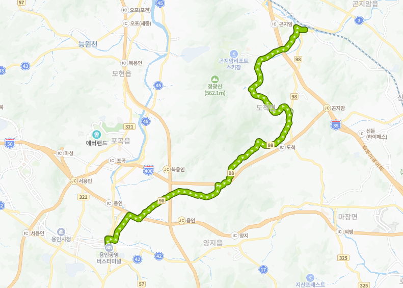 광주-용인-95-1번-버스-노선-지도