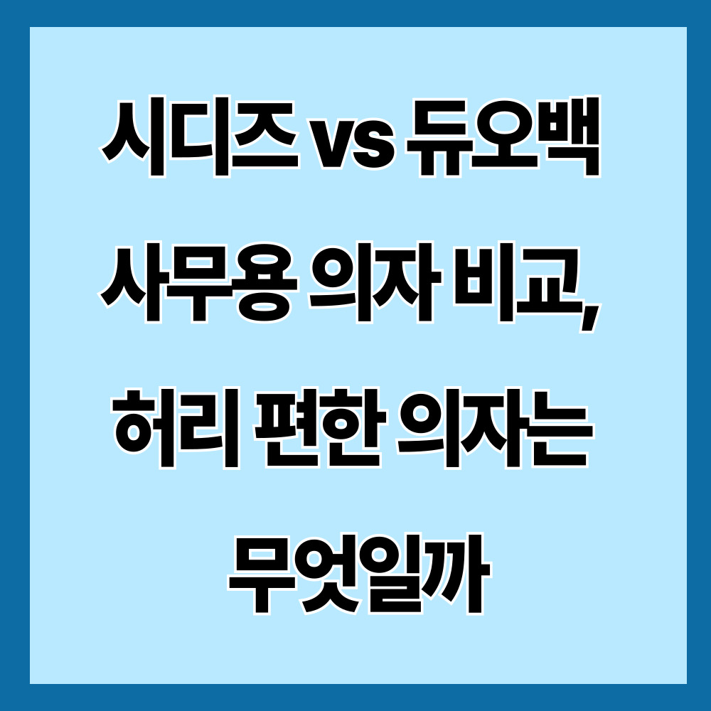 시디즈 vs 듀오백 사무용 의자 비교, 허리 편한 의자는 무엇일까
