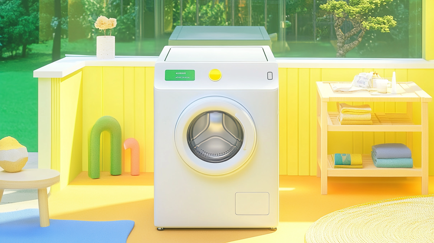 미래 지향적이며 친환경 기술을 장착한 삼성 세탁기, 첨단과 혁신적인 환경을 조성하는 세탁실 이미지