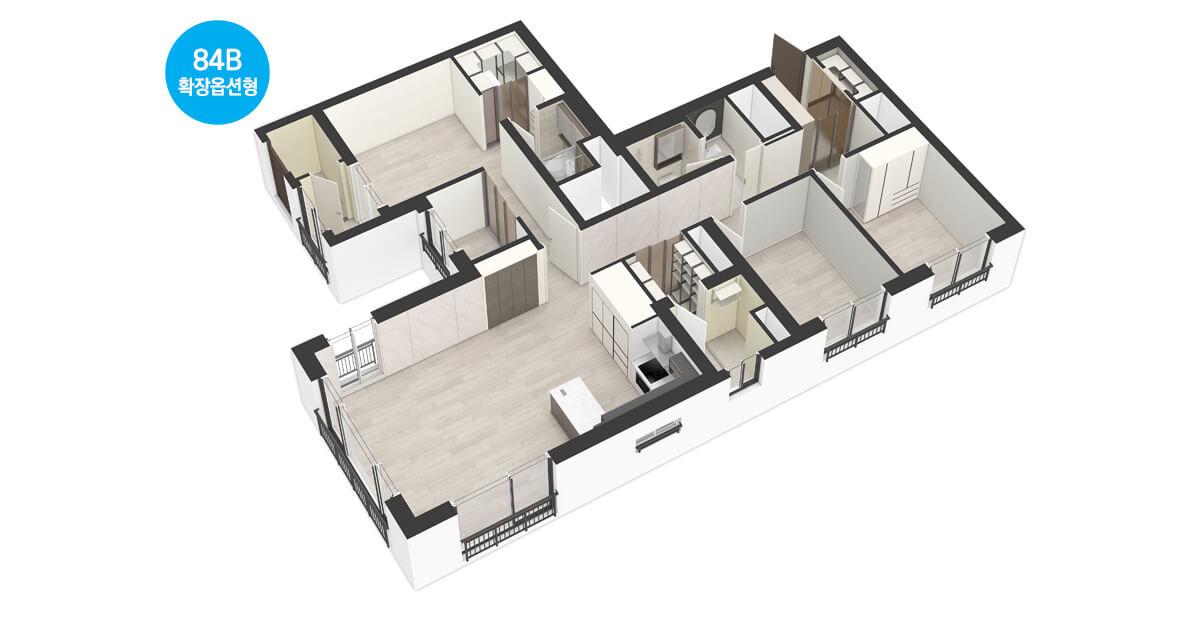 판교테크노밸리 중흥 S-클래스 84B 평면도