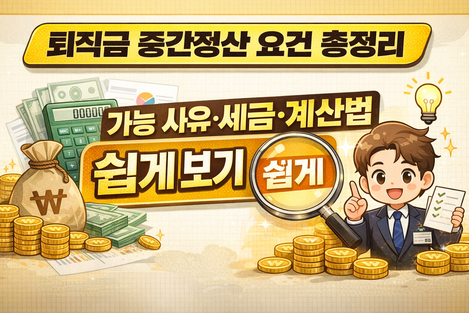 퇴직금 중간정산 요건 총정리, 가능 사유&middot;세금&middot;계산법 쉽게 보기