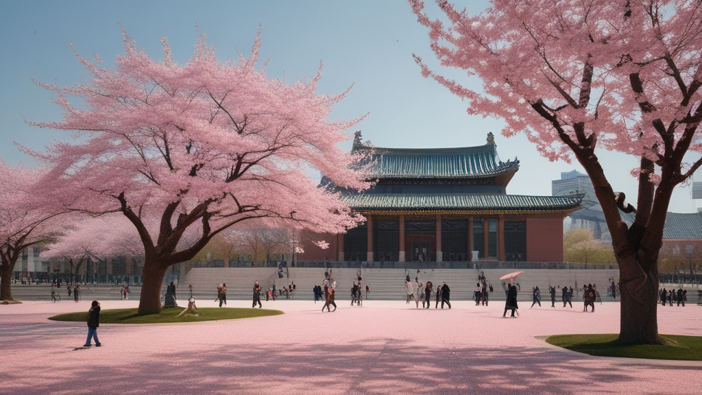 도서관이 있는 벚꽃나무