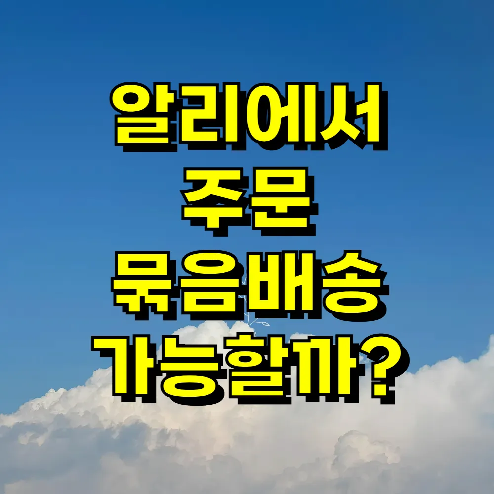 알리에서 주문 묶음배송 가능할까