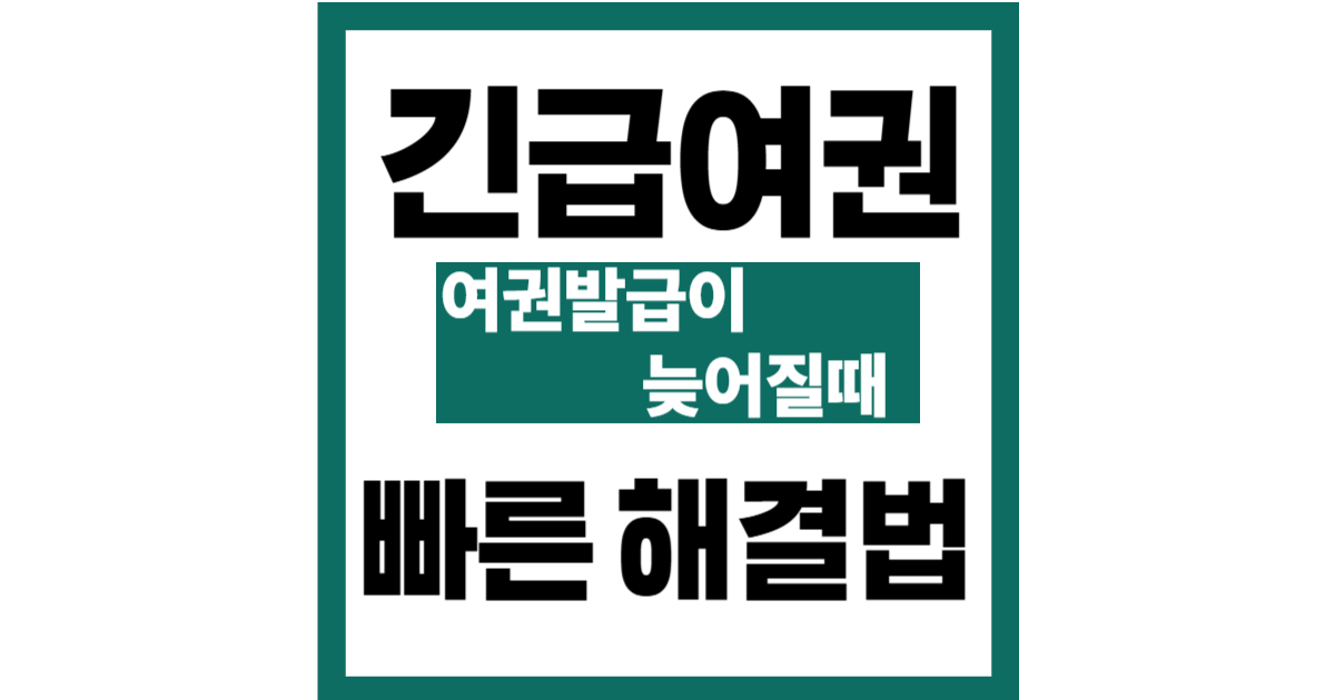 여권 발급 늦어질 때 가장 빠른 해결법: 긴급 여권 신청 완벽 가이드