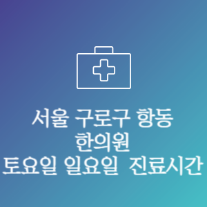 서울 구로구 항동 한의원 주말 토요일 일요일 문여는 병원 진료시간