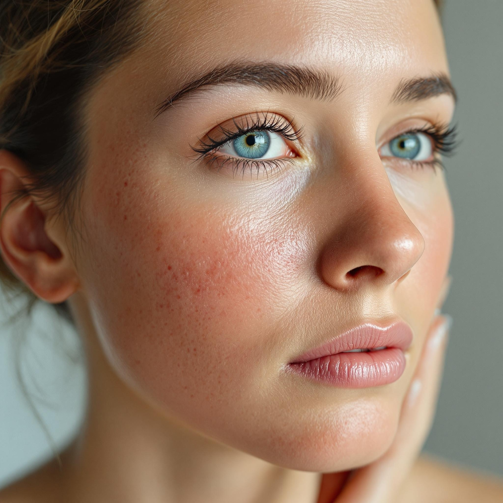 피부가 뒤집어진 여자 얼굴