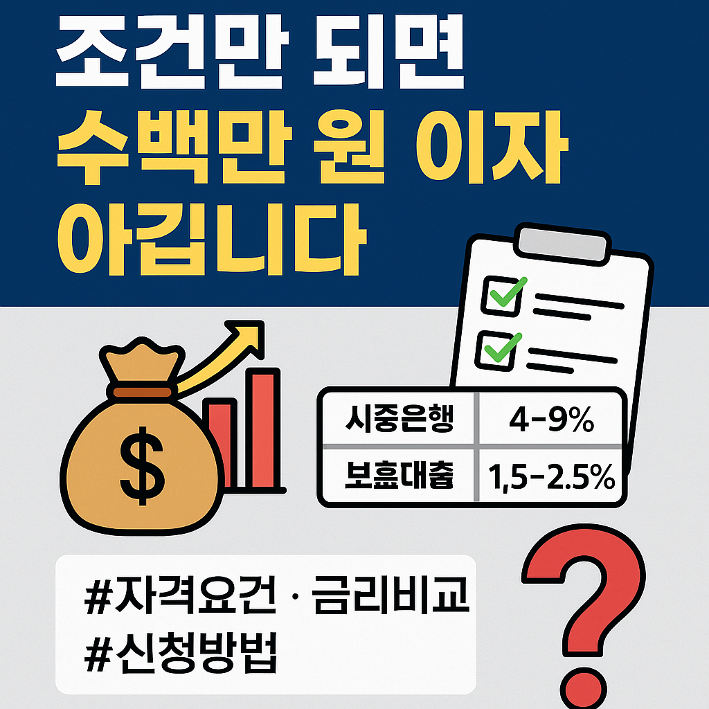 [보훈대상자 대출지원] 몰랐다면 수백만 원 이자 손해입니다