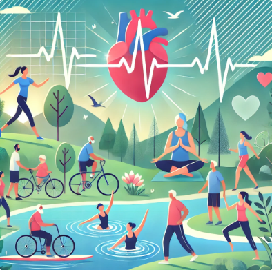 공원에서 유산소 운동을 하고 있는 사람들 이미지