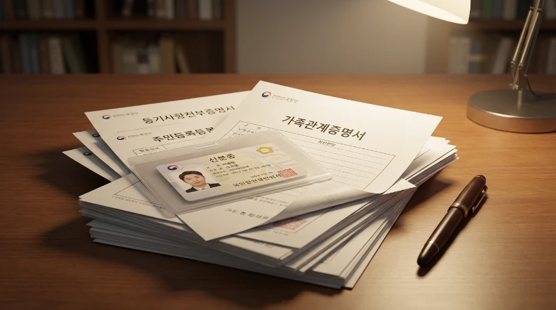 안심 상속 원스톱 서비스 신청에 필요한 서류들이 깔끔하게 정리된 모습