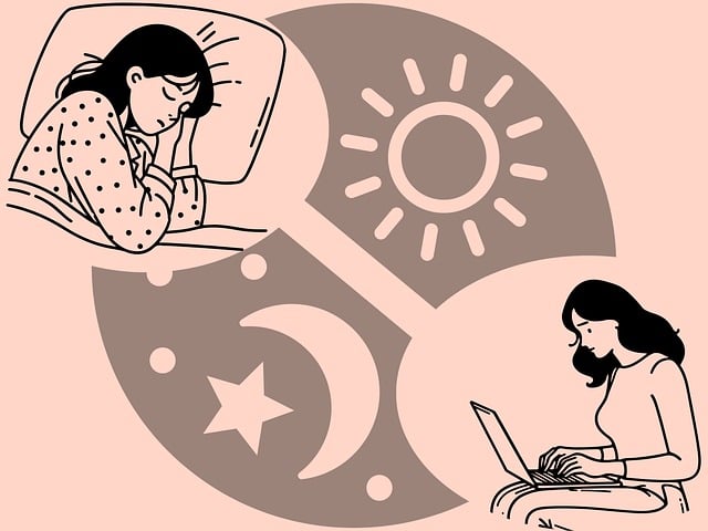 해외 달 그리고 자는 사람 일하는 사람 그림