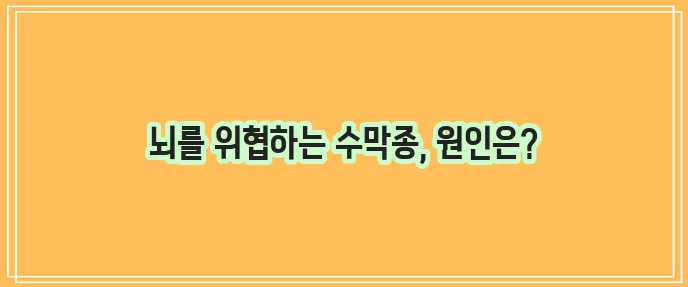 수막종 원인 증상 치료방법 꼼꼼하게 알아봅시다!